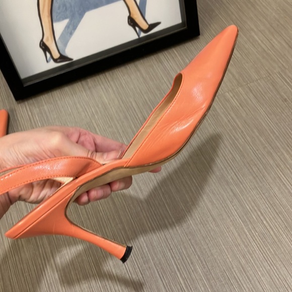 Manolo Blahnik coral slingback heels 37 - Picture 6 of 12